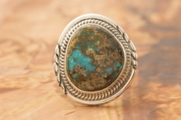Genuine Candelaria Turquoise Sterling Silver Navajo Ring
